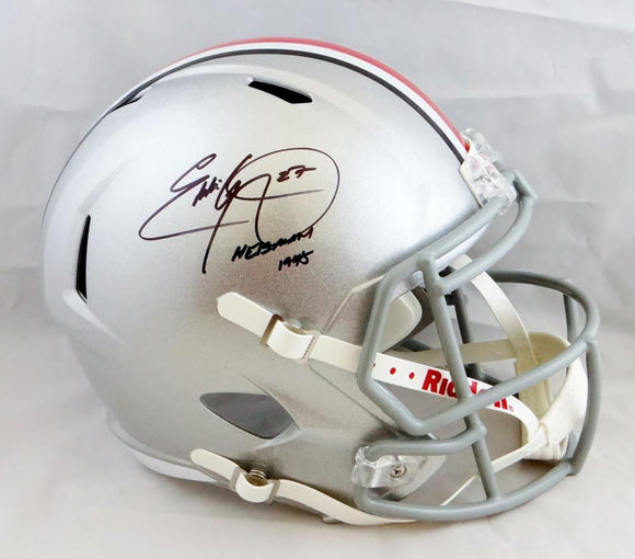 Eddie George Autographed Ohio State F/S Speed Helmet w/Heisman- Beckett Auth