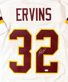 Ricky Ervins Autographed White Pro Style Jersey- JSA Witnessed Authenticated
