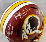 Theismann Moseley Brown Signed Redskins F/S Speed Helmet w/MVP Years- JSA W Auth