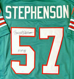 Dwight Stephenson Autographed Teal Pro Style Jersey w/ HOF - JSA W Auth *5