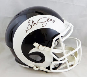 Steven Jackson Autographed Los Angeles Rams F/S Speed Helmet- Beckett Auth *Black