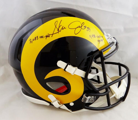 Steven Jackson Autographed Los Angeles Rams F/S Color Rush Speed Authentic Helmet w/2 Insc- Beckett Auth