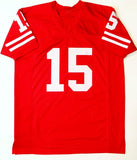 Tommie Frazier Autographed Red College Style Jersey w/ Nat'l Champs- Beckett Auth