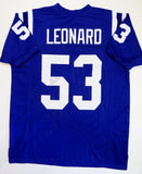 Darius Leonard Autographed Blue Pro Style Jersey - JSA Witnessed Authenticated