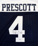 Dak Prescott Autographed Blue with White Pro Style Jersey- Beckett Auth