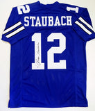 Roger Staubach Autographed Blue Pro Style Jersey - Beckett W Auth *1 Image 1