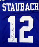 Roger Staubach Autographed Blue Pro Style Jersey - Beckett W Auth *1 Image 2
