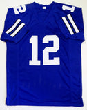 Roger Staubach Autographed Blue Pro Style Jersey - Beckett W Auth *1 Image 3