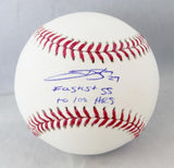 Trevor Story Autographed Rawlings OML Baseball w/ Fastest SS to 100 HRs- JSA W Auth