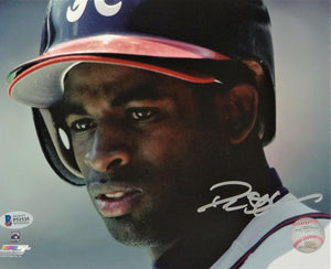 Deion Sanders Autographed Atlanta Braves 8x10 Close Up PF Photo- Beckett Auth *Silver