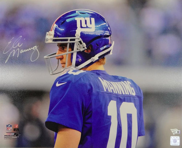 Eli Manning Autographed NY Giants 16x20 Over Shoulder - Fanatics Auth *White