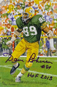 Dave Robinson Autographed Green Bay Packers Goal Line Art Card w/ HOF - Jersey Source Auth