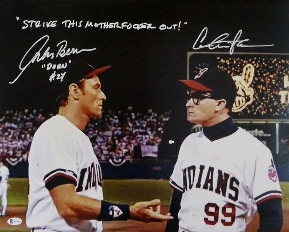 Charlie Sheen/Corbin Bernsen Autographed Major League 16x20 Photo- Beckett Auth *