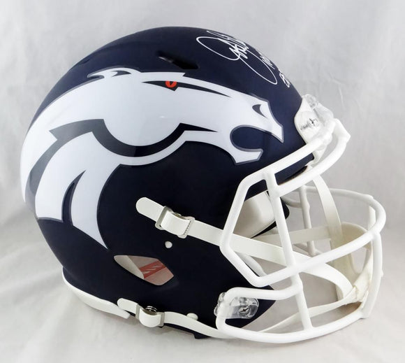 John Elway Signed Broncos F/S AMP Speed Authentic Helmet W/ 2 Insc- Beckett Auth Image 1