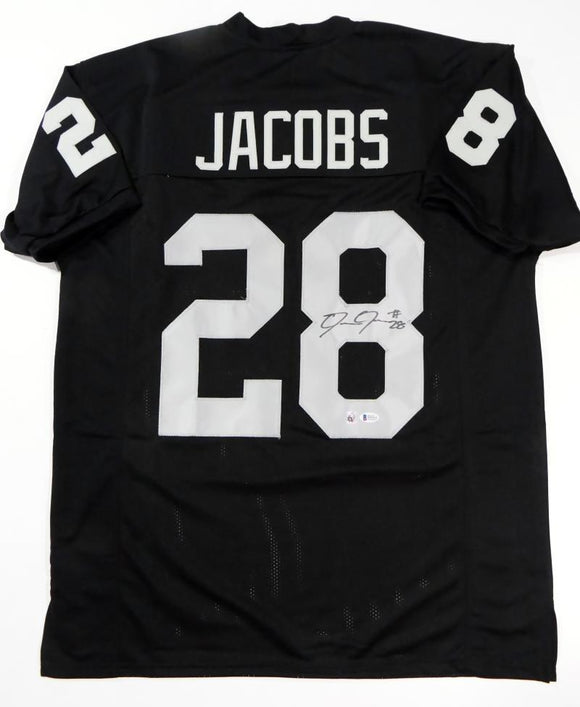 Josh Jacobs Autographed Black Pro Style Jersey- Beckett W *Black *8