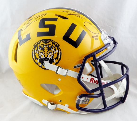 Beckham Landry Signed LSU Tigers F/S Yellow Authentic Helmet - JSA W Auth *Black