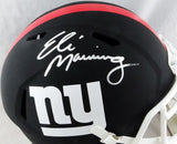 Eli Manning Autographed New York Giants F/S Flat Black Helmet - Fanatics Auth *SIilver