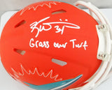 Ricky Williams Autographed Miami Dolphins AMP Speed Mini Helmet w/ Grass Over Turf- JSA W Auth *White