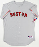 Carlton Fisk Autographed Boston Red Sox Grey Majestic Jersey- JSA W Auth *2