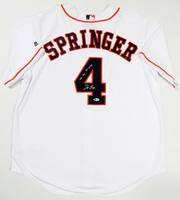 George Springer Autographed Houston Astros White Majestic Jersey w/ In –  The Jersey Source