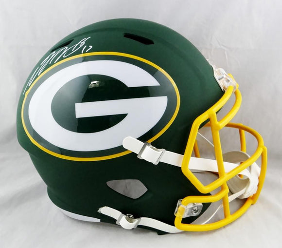 Davante Adams Autographed Green Bay Packers F/S AMP Speed Helmet- JSA W Auth *White