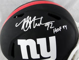 Michael Strahan Autographed New York Giants F/S Flat Black Helmet w/ HOF- Beckett Auth *Silver