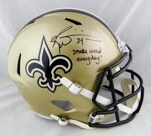 Ricky Williams Autographed New Orleans Saints F/S Speed Helmet w/SWED - JSA W Auth *Black