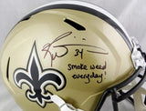 Ricky Williams Autographed New Orleans Saints F/S Speed Helmet w/SWED - JSA W Auth *Black