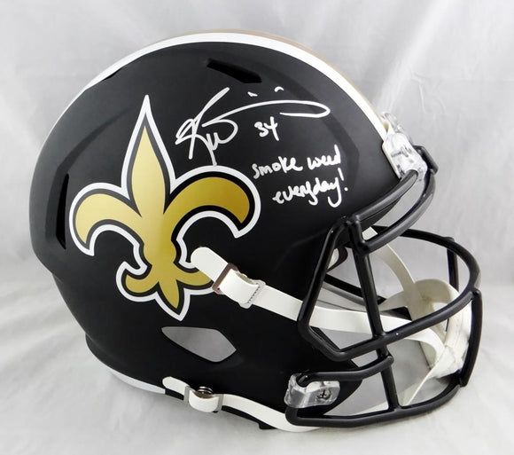 Ricky Williams Autographed New Orleans Saints Flat Black F/S Helmet w/ SWED- JSA W Auth *Black