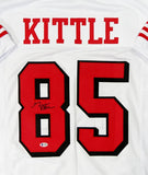 George Kittle Autographed White Color Rush Pro Style Jersey - Beckett W Auth *8