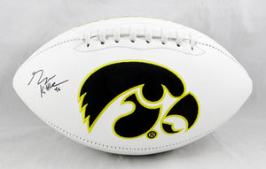 George Kittle Autographed Iowa Hawkeyes Logo Football - Beckett W Auth *Black