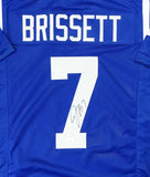 Jacoby Brissett Autographed Blue Pro Style Jersey- JSA Witnessed Auth *Black