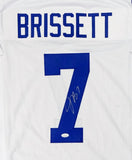 Jacoby Brissett Autographed White Pro Style Jersey - JSA Witnessed Auth *Silver