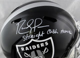 Randy Moss Autographed Oakland Raiders F/S Blaze Helmet w/Insc- Beckett Auth *Silver