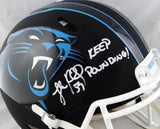 Luke Kuechly Signed Carolina Panthers F/S Flat Black Authentic Helmet w/ Insc- Beckett Auth *