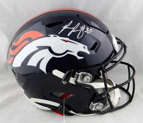 Philip Lindsay Autographed Denver Broncos F/S SpeedFlex Helmet - JSA W Auth *White