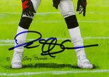 Deion Sanders Autographed Atlanta Falcons Goal Line Art Card - Beckett Auth *Black