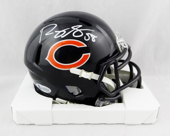 Roquan Smith Autographed Chicago Bears Speed Mini Helmet- Beckett Auth *White