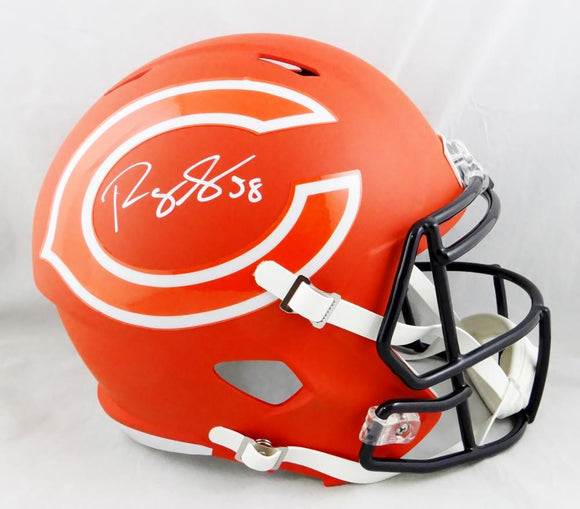 Roquan Smith Autographed Chicago Bears F/S AMP Speed Helmet- Beckett Auth *White