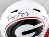 Roquan Smith Autographed Georgia Bulldogs F/S AMP Speed Helmet w/Insc - Beckett Auth *Black