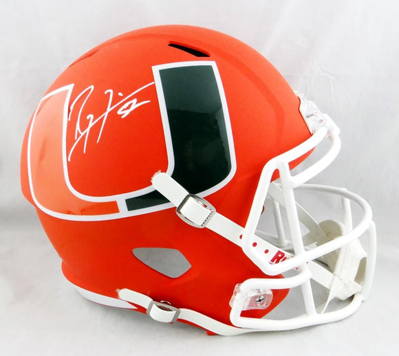 Ray Lewis Autographed Miami Hurricanes F/S AMP Speed Helmet - Beckett W Auth *White