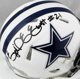 Ezekiel Elliott Autographed Dallas Cowboys Matte White Mini Helmet - Beckett Auth *Black