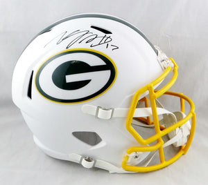 Davante Adams Autographed Green Bay Packers F/S Flat White Speed Helmet- JSA W Auth