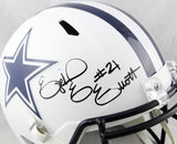 Ezekiel Elliott Autographed Dallas Cowboys F/S Flat White Speed Helmet- Beckett Auth *Black