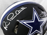 Irvin, Smith, Aikman Signed Dallas Cowboys F/S Flat Black Authentic Helmet- Beckett Auth