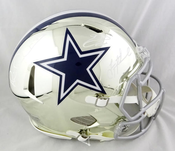 Emmitt Smith Autographed Dallas Cowboys Chrome Full-Size Football