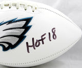 Brian Dawkins Autographed Eagles Logo Football w/HOF- Beckett Auth *Black
