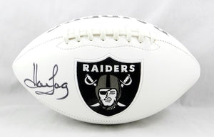 Howie Long Autographed Oakland Raiders Logo Football- JSA Witnessed Auth