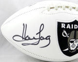 Howie Long Autographed Oakland Raiders Logo Football- JSA Witnessed Auth