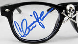 Charlie Sheen Autographed Skull & Bones Glasses - Beckett Auth *Blue